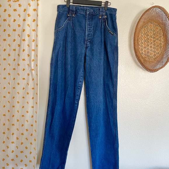 Vintage Rocky Mountain Western Jeans Pleated High Waist USA Denim - Picture 7 of 7